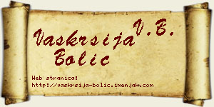 Vaskrsija Bolić vizit kartica